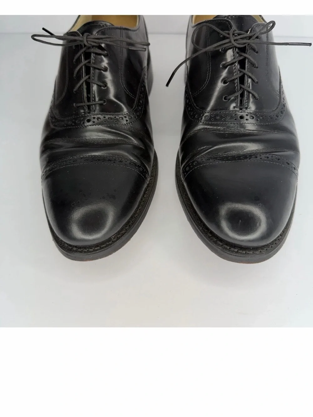 BOSTONIAN Impression Black Men’s SZ 10D Leather Cap Toe Oxford Shoes with box